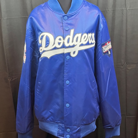 Los Angeles Dodgers 2020 World Series Satin Bomber Jacket Unisex Medium Official - Picture 2 of 9